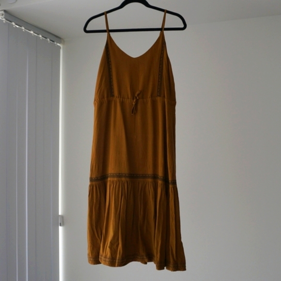 Frank & Oak Embroidered Cami Dress in Olive - Picture 2 of 4